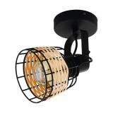 Eglo 43324 Anwick 1 fali/mennyezeti lámpa, rattan fonatos burával, fa, E27 foglalattal, max. 1x40W, IP20