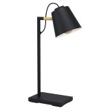 Eglo 43613 Lacey asztali lámpa, fa díszítéssel, fekete, E14 foglalattal, max. 1x40W, IP20