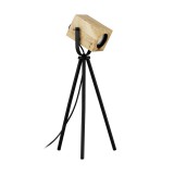 Eglo 43749 Ayles asztali lámpa, fekete részletekkel, zsinórkapcsolóval, fa, GU10 foglalattal, max. 1x3W, IP20