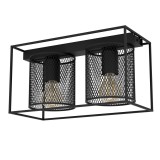 Eglo 43772 Catterick mennyezeti lámpa, 2db foglalattal, rácsos, fekete, E27 foglalattal, max. 2x40W, IP20