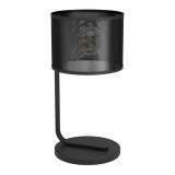 Eglo 43797 Manby asztali lámpa, rácsos, zsinórkapcsolóval, fekete, E27 foglalattal, max. 1x40W, IP20