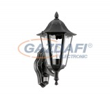 EGLO 93458 Kültéri fali fel szenzoros E27 1x60W 20*42,5*28,5cm alumínium öntvény fekete, átlátszó üveg IP44 Navedo