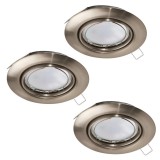 Eglo 94408 Peneto beépíthető lámpa, 3db/csomag, süllyesztett, 87 mm, nikkel, GU10 foglalattal, max. 3x5W, IP20