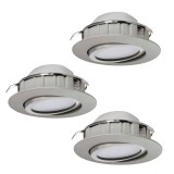 Eglo 95859 Pineda beépíthető lámpa, nikkel, 3X500 lm, 3000K melegfehér, beépített LED, 3x6W, IP20