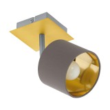 Eglo 97536 Valbiano fali/mennyezeti lámpa, nikkel vázzal, barna, E14 foglalattal, max. 1x7W, IP20