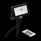 Eglo 98185 Faedo 4 kültéri leszúrható lámpa, fekete, 900 lm, 3000K melegfehér, beépített LED, 10W, IP44