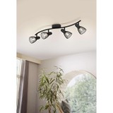 Eglo 98623 Carovigno mennyezeti lámpa, füstszínű burával, fekete, E14 foglalattal, max. 4x40W, IP20