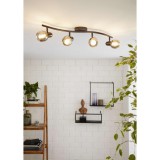 Eglo 98626 Pollica mennyezeti lámpa, füstszínű burával, fekete, E14 foglalattal, max. 4x28W, IP20