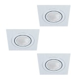 Eglo 98637 Areitio beépíthető lámpa, 3 darabos szett, állítható, szálcsiszolt, GU10 foglalattal, max. 3x5W, IP20