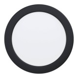 Eglo 99212 Fueva 5 fürdőszobai LED panel, fekete, kör, 1350 lm, 3000K melegfehér, beépített LED, 11W, IP44, 166mm átmérő