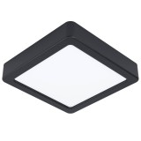 Eglo 99243 Fueva 5 LED panel, fekete, szögletes, 1350 lm, 3000K melegfehér, beépített LED, 11W, IP20, 160x160 mm