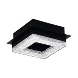 Eglo 99324 Fradelo 1 fali/mennyezeti lámpa, csillogó hatás, fekete, 400 lm, 3000K melegfehér, beépített LED, 1x4W, IP20