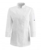 egochef Női szakács kabát - fehér, hosszú ujjú, patentos