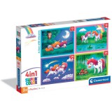 Egy nap az unikornisokkal 4 az 1-ben puzzle - Clementoni