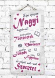 EGY SZUPER NAGYI HOZZÁVALÓI Ajándék tábla - rózsaszín