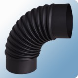 Egyéb Acél füstcső könyök 90° 150mm, 1mm, fekete