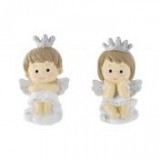 Egyéb Angyal koronában ülő, poly, 3,5x1,3x6 cm, fehér, ezüst, 2 féle