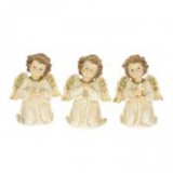 Egyéb Angyal LED-es poly 15,5 cm x 11 cm x 21 cm krém, arany 3 féle