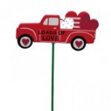 Egyéb Autó szívvel betűzős fa 8 cm x 4 cm piros [10 db]