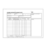 EGYEB BELFOLDI D.GEPJ.36/5 A5 100lapos fekvő "Személygépkocsi menetlevél" nyomtatvány