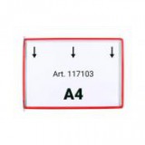 Egyéb Bemutatótábla A4, fekvő, felül nyitott, DJOIS, piros [10 db]