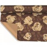 Egyéb Csomagoló fólia virágmintás 1m x 25m barna, arany