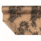 Egyéb Csomagoló papír levél mintával 0,7m x 50m natúr, fekete