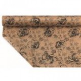 Egyéb Csomagoló papír vízálló virágmintás 1m x 25m fekete, barna