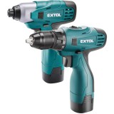 Egyéb Extol ipari akkus fúró csavarozó+ akkus ütvecsavarozó, 14,4 V, Li-ion