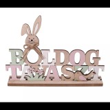 Egyéb Fa dekoráció „Boldog tavaszt" felirattal és nyuszi formával - 28 x 18 cm (65753)