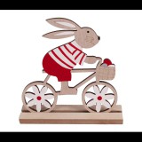 Egyéb Fa dekoráció nyuszi figurával és biciklivel - 16 cm (65712)