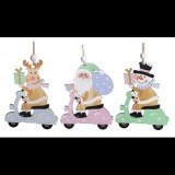 Egyéb Fából készült motorozó karácsonyi figurák akasztóval - Többféle (061128)