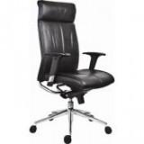 Egyéb Főnöki szék, bőrborítás, ezüst színű lábkereszt, "Chicago 600 Adj", fekete