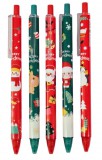 Egyéb Golyóstoll, 0,5mm, karácsonyi mintás, piros vagy zöld testtel, 6 féle