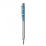 Egyéb Golyóstoll, krémfehér, felül aquakék SWAROVSKI® kristályokkal töltve, 14 cm, ART CRYSTELLA®