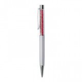 Egyéb Golyóstoll, krémfehér, felül siam piros SWAROVSKI® kristályokkal töltve, 14 cm, ART CRYSTELLA®
