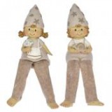 Egyéb Gyerek fiú,lány csigával,virággal lógólábú poly 4 cm x 4 cm x 15 cm bézs,fehér 2 féle