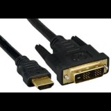 Egyéb HDMI-DVI összekötő monitor kábel 3m aranyozott (7611990172481) - HDMI