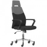 Egyéb Irodai forgószék, króm lábkereszt,fejtámasz, "STERLING", fekete-szürke