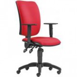 Egyéb Irodai forgószék, szövetborítás, állítható karfával fekete lábkereszt, "CINQUE ASYN", piros