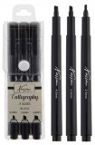 Egyéb Kalligráfia filctoll szett, fekete, 3 db/csomag (2,5-3,5-4,0 mm)
