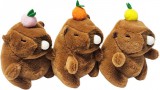 Egyéb Kapibara plüss kulcstartó, rágógumis, gyümölcssel, kb. 12 cm, többféle