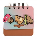 Egyéb Kapibara spirál notesz figura díszekkel, 8x8,5cm, többféle változat