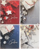 Egyéb Karácsonyi ajándéktáska 32x26x10cm, nagy, ajándékdobozos mintával, 4 féle