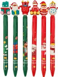 Egyéb Karácsonyi zseléstoll, nyomógombos, 0,5mm, 6 féle figurával (AE011)