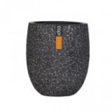 Egyéb Kaspó famintás kerek műanyag 13 cm x 15 cm fekete