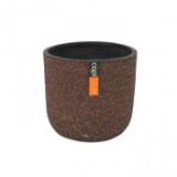 Egyéb Kaspó famintás kerek műanyag 14 cm x 14 cm x 13 cm barna