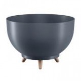 Egyéb Kaspó Mika Satina lábakkal, kerek műanyag 24 cm antracit