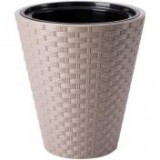 Egyéb Kaspó Rattana kerek ültető betéttel műanyag 40 cm barna