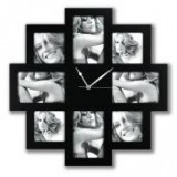 Egyéb Képkeret, galéria, műanyag, 4 db 10x15 cm, 4 db 10x10 cm, órával, "Zep Taranto", fekete